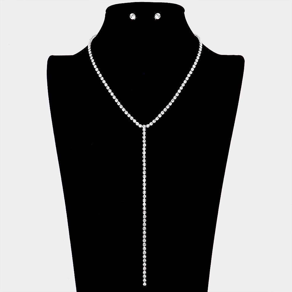 Rhinestone Y Necklace - Madeline Love - Flyclothing LLC