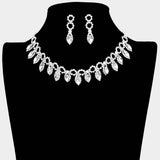 Marquise Stone Cluster Rhinestone Evening Necklace - Madeline Love - Flyclothing LLC
