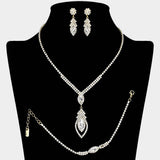 Marquise Stone Embellished Rhinestone Paved Jewelry Set - Madeline Love - Flyclothing LLC