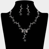 Flower Leaf Cluster Vine Rhinestone Necklace - Madeline Love - Flyclothing LLC