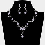 Flower Leaf Cluster Vine Rhinestone Necklace - Madeline Love - Flyclothing LLC