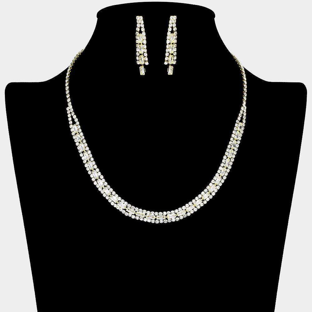 Rhinestone Paved U Shaped Necklace - Madeline Love - Flyclothing LLC