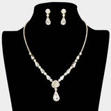 Teardrop Stone Cluster Rhinestone Necklace - Madeline Love - Flyclothing LLC