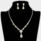Teardrop Stone Cluster Rhinestone Necklace - Madeline Love - Flyclothing LLC
