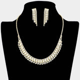 Bubble Stone Detailed Rhinestone Necklace - Madeline Love - Flyclothing LLC