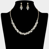 Round Marquise Stone Cluster Rhinestone Necklace - Madeline Love - Flyclothing LLC