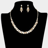 Round Marquise Stone Cluster Rhinestone Necklace - Madeline Love - Flyclothing LLC