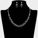 Round Marquise Stone Cluster Rhinestone Necklace - Madeline Love - Flyclothing LLC