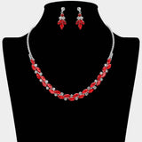 Round Marquise Stone Cluster Rhinestone Necklace - Madeline Love - Flyclothing LLC