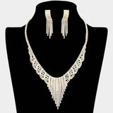 Rhinestone Pave Fringe Necklace - Madeline Love - Flyclothing LLC