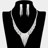 Rhinestone Pave Fringe Necklace - Madeline Love - Flyclothing LLC