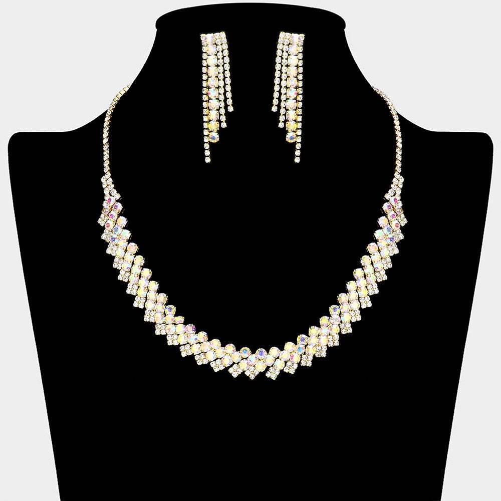 Rhinestone Paved U Shaped Necklace - Madeline Love - Flyclothing LLC