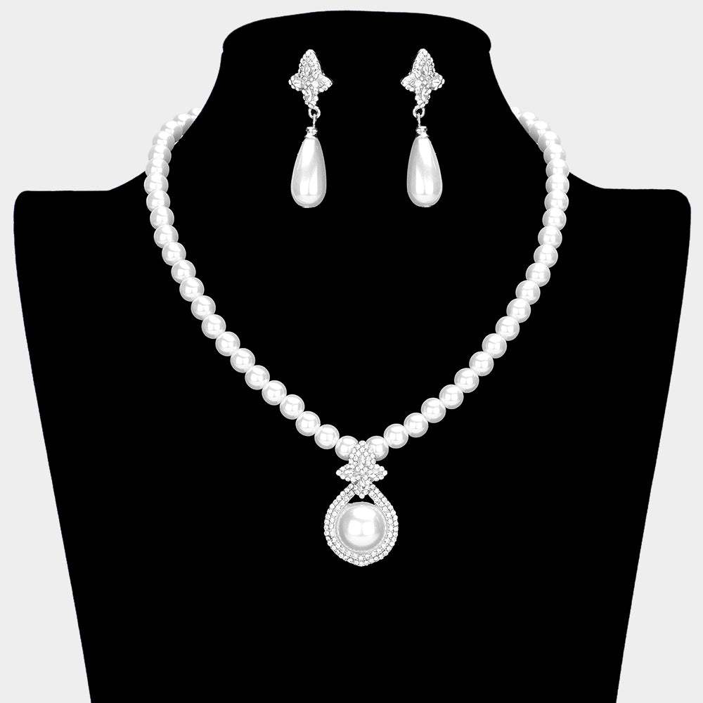 Round Pearl Pointed Pendant Necklace - Madeline Love - Flyclothing LLC