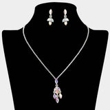 Marquise Stone Cluster Pendant Rhinestone Paved Necklace - Madeline Love - Flyclothing LLC