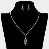 Marquise Stone Cluster Pendant Rhinestone Paved Necklace - Madeline Love - Flyclothing LLC