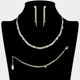 Pearl Cluster Pointed Rhinestone Paved Necklace Jewelry Set - Madeline Love - Flyclothing LLC