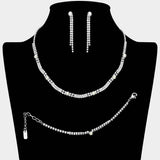 Pearl Cluster Pointed Rhinestone Paved Necklace Jewelry Set - Madeline Love - Flyclothing LLC