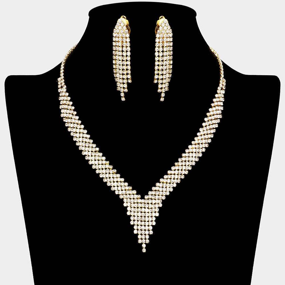 CZ Stone Paved Fringe Necklace - Madeline Love - Flyclothing LLC