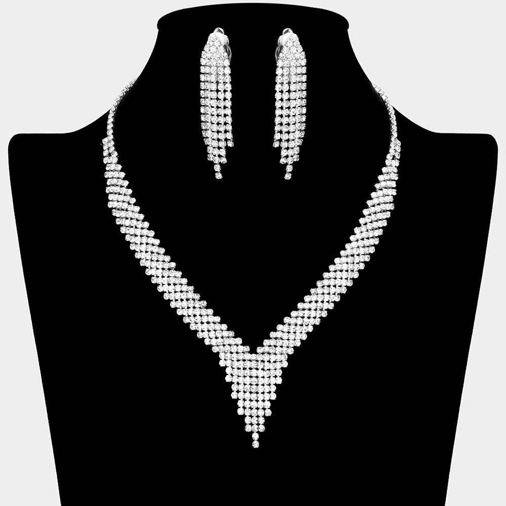 CZ Stone Paved Fringe Necklace - Madeline Love - Flyclothing LLC