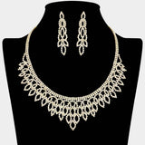 Rhinestone Paved Marquise Shaped Necklace - Madeline Love - Flyclothing LLC