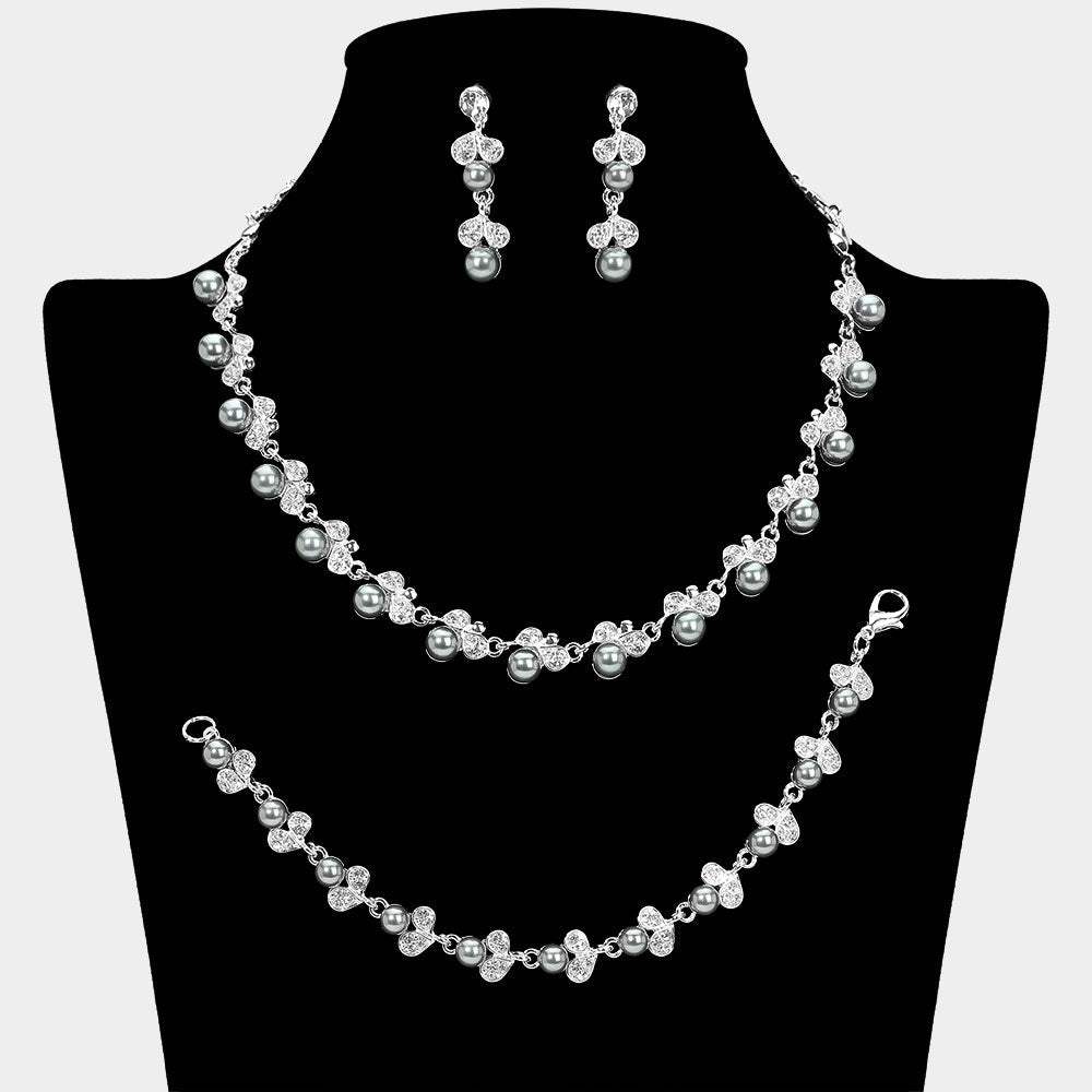 Pearl Rhinestone Jewelry Set - Madeline Love - Flyclothing LLC