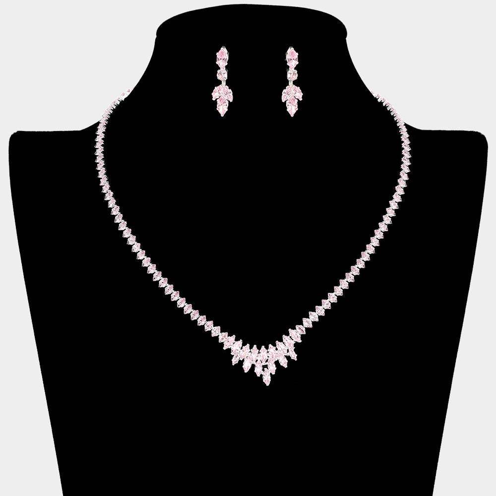 Marquise CZ Stone Cluster Necklace - Madeline Love - Flyclothing LLC
