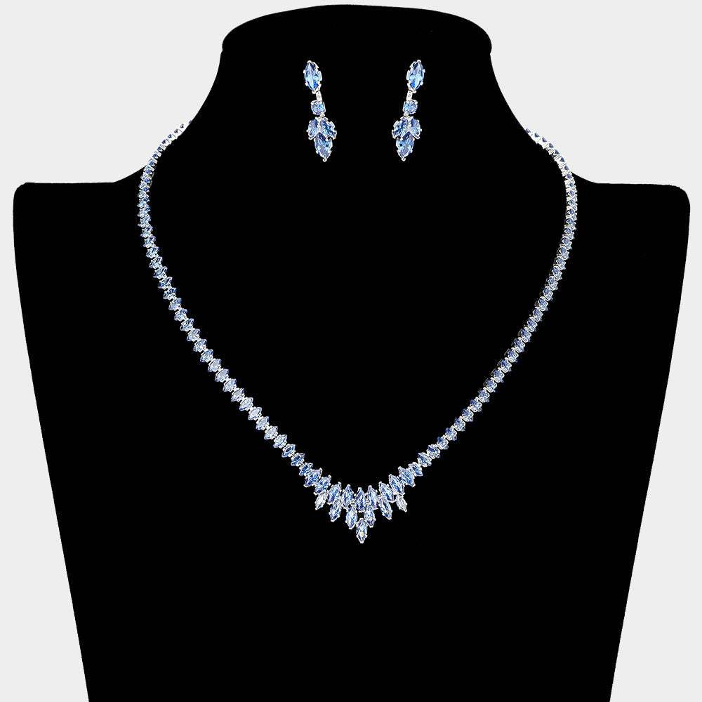 Marquise CZ Stone Cluster Necklace - Madeline Love - Flyclothing LLC