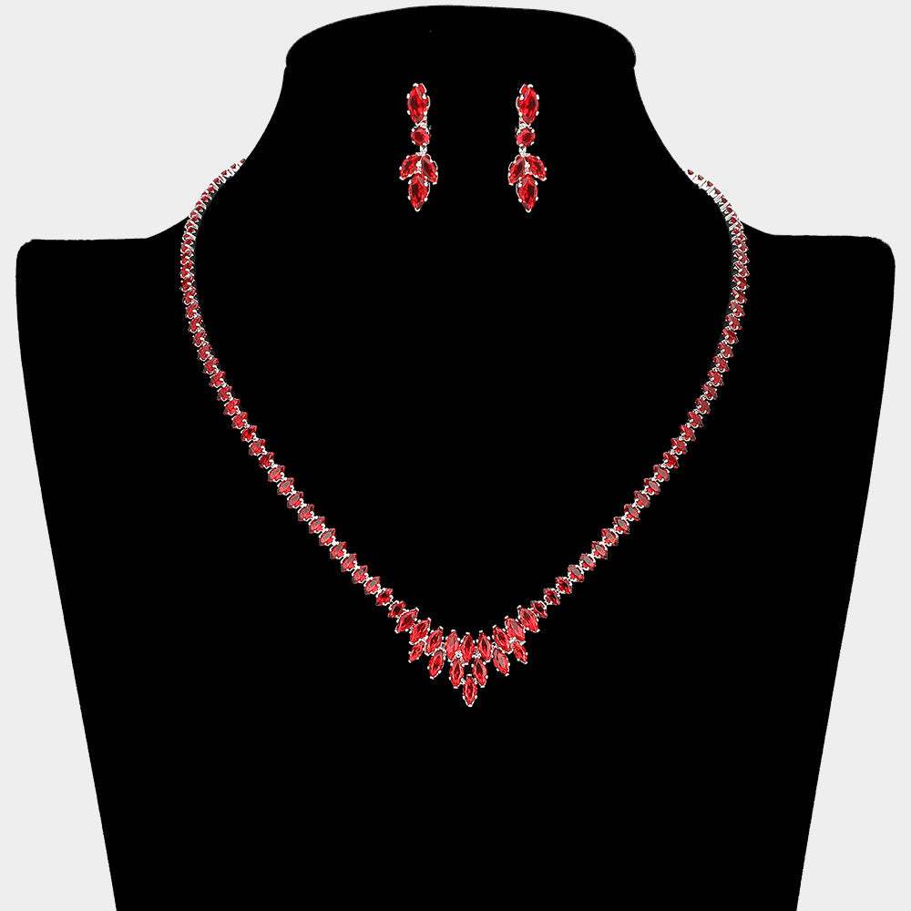 Marquise CZ Stone Cluster Necklace - Madeline Love - Flyclothing LLC