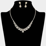 CZ Teardrop Stone Cluster Accent Rhinestone Paved Necklace - Madeline Love - Flyclothing LLC