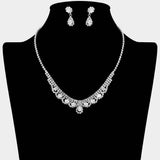 CZ Teardrop Stone Cluster Accent Rhinestone Paved Necklace - Madeline Love - Flyclothing LLC