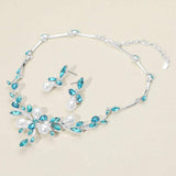 Marquise Stone Cluster Pearl Embellished Leaf Branch Necklace - Madeline Love - Flyclothing LLC