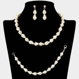 Teardrop Pearl Jewelry Set - Madeline Love - Flyclothing LLC