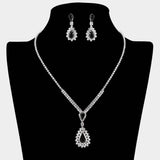 Teardrop Stone Cluster Pendant Rhinestone Paved Necklace - Madeline Love - Flyclothing LLC