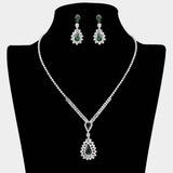 Teardrop Stone Cluster Pendant Rhinestone Paved Necklace - Madeline Love - Flyclothing LLC