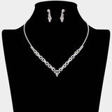 Marquise Stone Cluster Rhinestone Paved V Shape Necklace - Madeline Love - Flyclothing LLC
