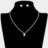 CZ Heart Stone Cluster Accent Rhinestone Paved Necklace - Madeline Love - Flyclothing LLC