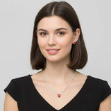 CZ Heart Stone Cluster Accent Rhinestone Paved Necklace - Madeline Love - Flyclothing LLC