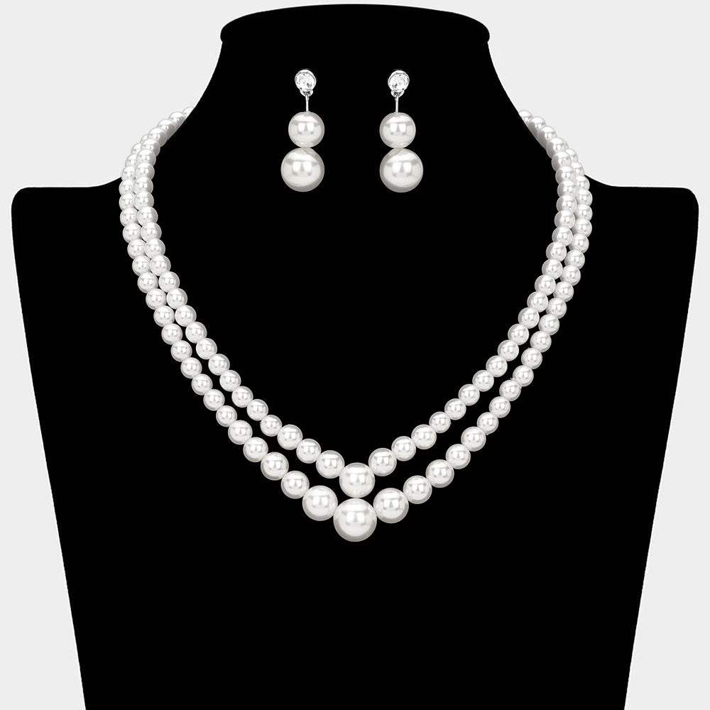 Double Strand Pearl Necklace - Madeline Love - Flyclothing LLC