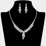 Leaf Rhinestone Paved Necklace - Madeline Love - Flyclothing LLC