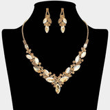 Marquise Stone Cluster Embellished Necklace - Madeline Love - Flyclothing LLC