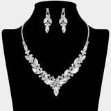 Marquise Stone Cluster Embellished Necklace - Madeline Love - Flyclothing LLC