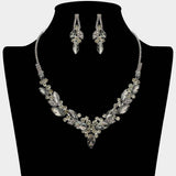 Marquise Stone Cluster Embellished Necklace - Madeline Love - Flyclothing LLC