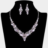 Marquise Stone Cluster Embellished Necklace - Madeline Love - Flyclothing LLC
