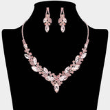 Marquise Stone Cluster Embellished Necklace - Madeline Love - Flyclothing LLC