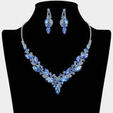 Marquise Stone Cluster Embellished Necklace - Madeline Love - Flyclothing LLC