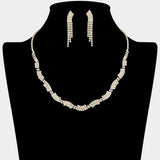 Rhinestone Paved Wave Link Necklace - Madeline Love - Flyclothing LLC