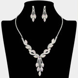 Rhinestone Paved Ornate Drop Necklace - Madeline Love - Flyclothing LLC