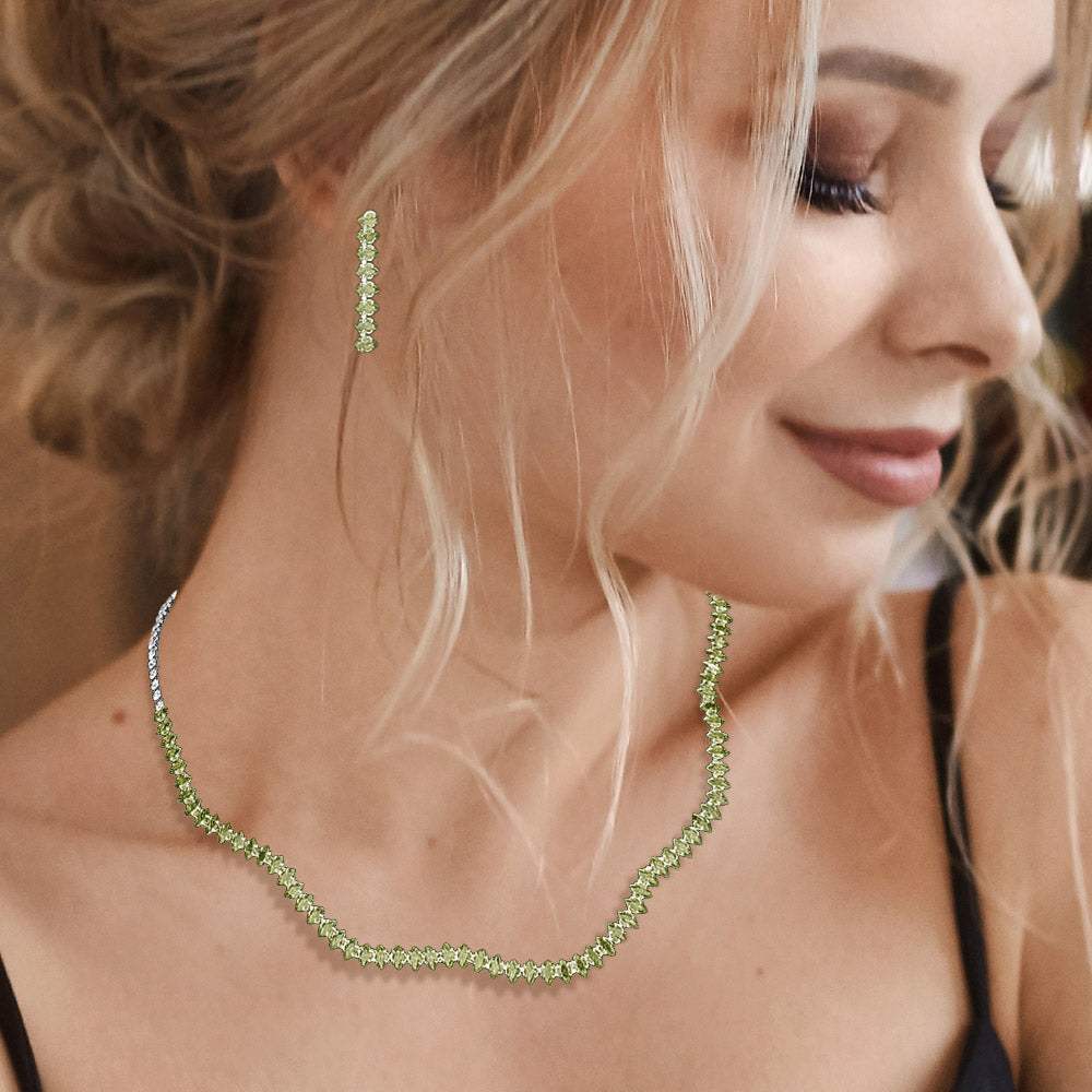CZ Rhinestone Paved Wavy Necklace - Madeline Love - Flyclothing LLC
