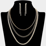 CZ Stone Paved Chain Layered Necklace - Madeline Love - Flyclothing LLC