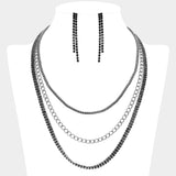 CZ Stone Paved Chain Layered Necklace - Madeline Love - Flyclothing LLC